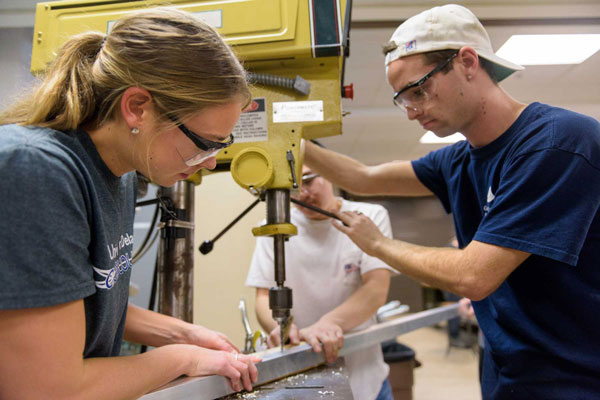 Students in Machine Shop