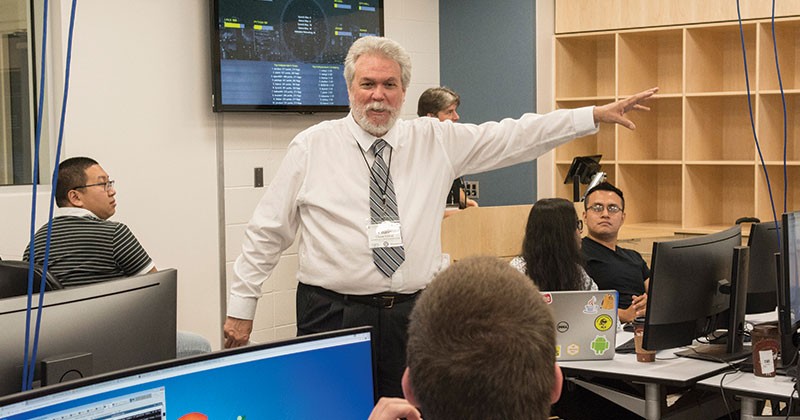 Dr. Cotton at the State of Delaware Summer Cyber Camp program in 2017.