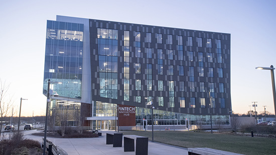 The FinTech building on STAR campus will hold SBDC, the College of Engineering and the Lerner College of Business & Economics, nearing completion it will also have a Grain restaurant with outside dining.