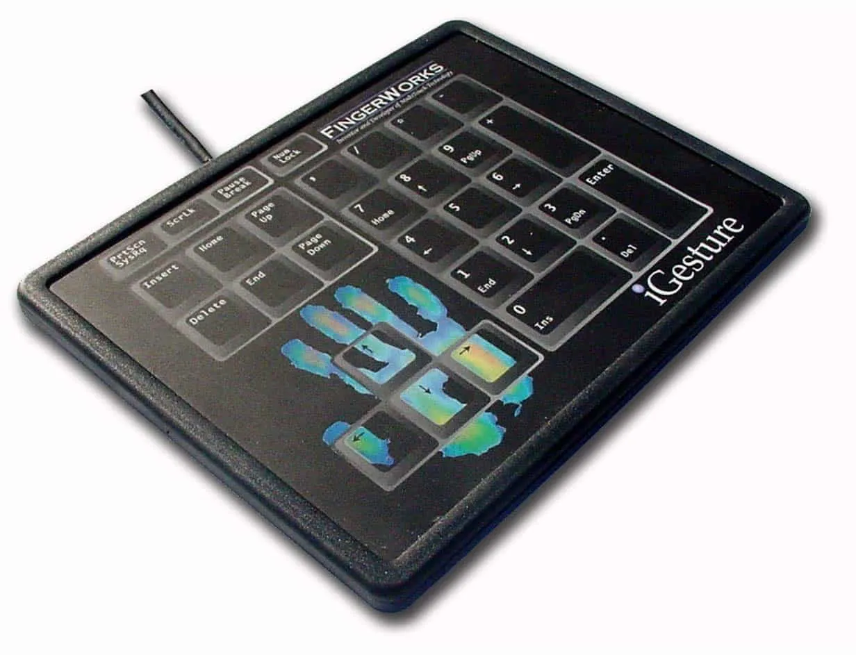 FingerWorks iGesture a large touchpad that allowed users to control their computers using hand and finger gestures.